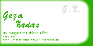 geza nadas business card