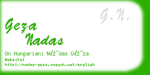 geza nadas business card